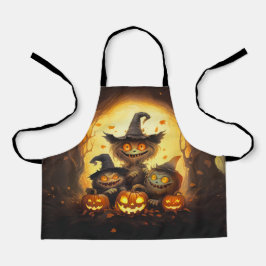 Monster broers in een eng bos Happy Halloween Schort