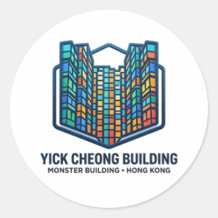 MONSTER BUILDING HONGKONG RONDE STICKER