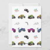 Monster Car Truck Kids Verjaardag Uitnodiging Kaar (Achterkant)