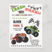 Monster Car Truck Kind Verjaardagsfeest Briefkaart (Voorkant)