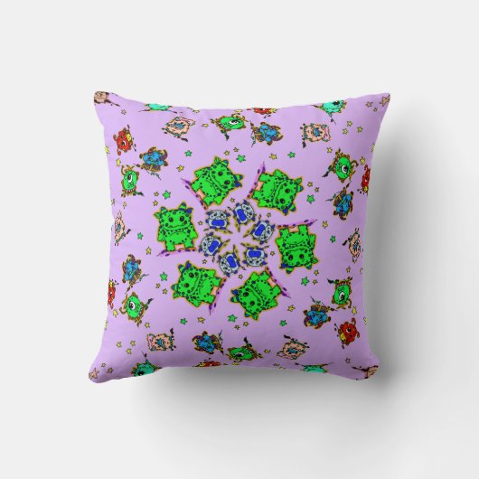 monster cartoon cutees kussen (Achterkant)