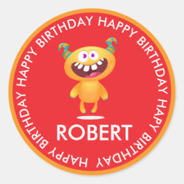 Monster Cartoon Funny Monster Art Laptops Bottles Ronde Sticker