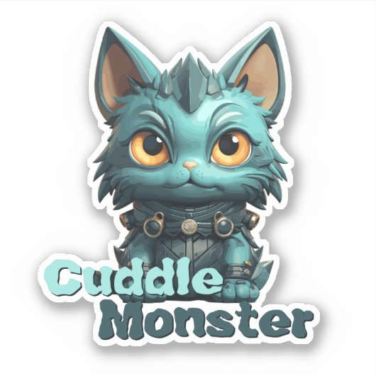 Monster Cat Sticker - "Knuffel Monster" (Voorkant)