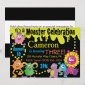 Monster Celebration Uitnodiging (Voorkant / Achterkant)