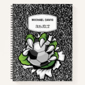 Monster Claw Holding Voetbal Voet Custom Spiral Notitieboek (Voorkant)