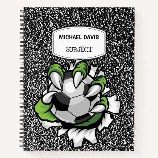 Monster Claw Holding Voetbal Voet Custom Spiral Notitieboek (Voorkant)