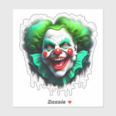 Monster Clown Groen Grafisch Haar Die-cut Sticker (Vel)