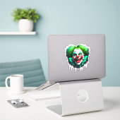 Monster Clown Groen Grafisch Haar Die-cut Sticker (Laptop op bureau)