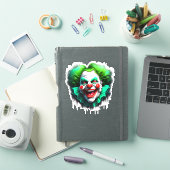 Monster Clown Groen Grafisch Haar Die-cut Sticker (iPad Cover)