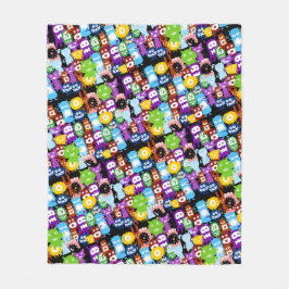 Monster Collage Fleece Blanket Deken