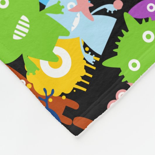 Monster Collage Fleece Blanket Deken (Hoek)