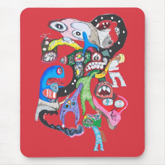 Monster collage muismat (Voorkant)
