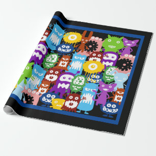 Monster Collage Wrapping Paper Cadeaupapier
