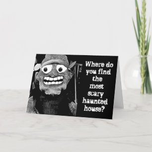 MONSTER COMEDIAN VOOR HALLOWEEN FEESTDAGEN KAART