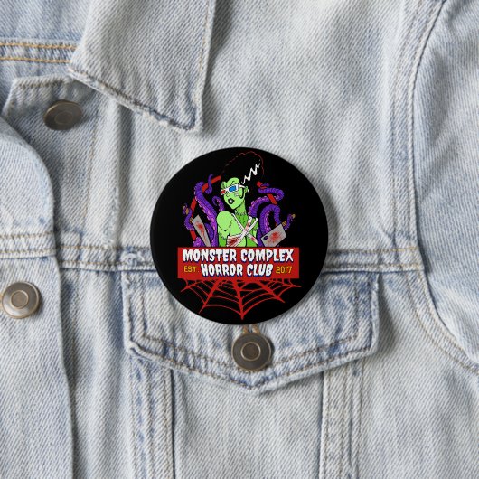 MONSTER COMPLEX HORROR CLUB MAIN LOGO BUTTON / PIN (In situ)