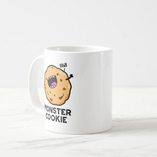 Monster Cookie Funny Food Pun Koffiemok (Voorkant links)