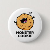 Monster Cookie Funny Food Pun Ronde Button 5,7 Cm (Voorkant)