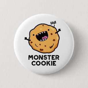 Monster Cookie Funny Food Pun Ronde Button 5,7 Cm