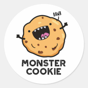 Monster Cookie Funny Food Pun Ronde Sticker