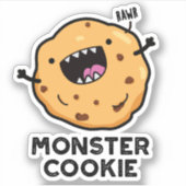 Monster Cookie Funny Food Pun Sticker (Voorkant)