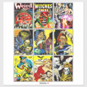 Monster Creatures Horror Stripkunst Sticker (Vel)