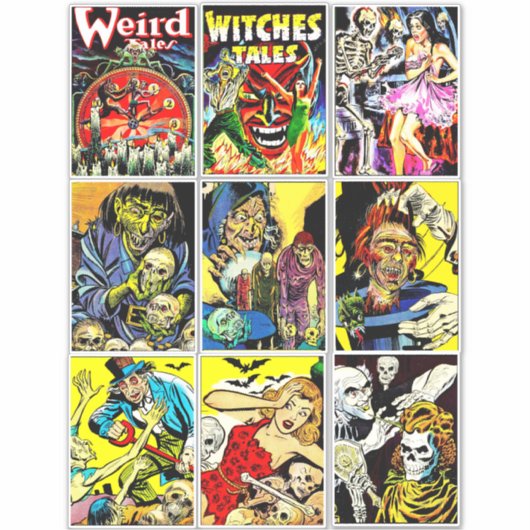 Monster Creatures Horror Stripkunst Sticker (Voorkant)