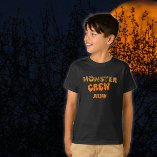Monster Crew Aangepaste naam Halloween Kinder T-shirt