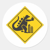 Monster Crossing Ronde Sticker (Voorkant)