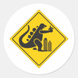 Monster Crossing Ronde Sticker