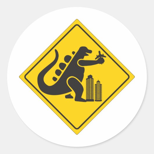 Monster Crossing Ronde Sticker (Voorkant)