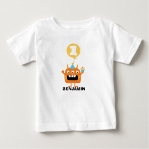 Monster Cupcake Ballon 1e Verjaardag T-shirt