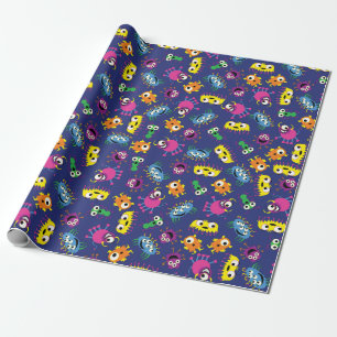 Monster Cute Funny 1st Birthday Party Thema Cadeaupapier
