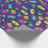 Monster Cute Funny 1st Birthday Party Thema Cadeaupapier (Hoek)