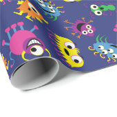 Monster Cute Funny 1st Birthday Party Thema Cadeaupapier (Rol Hoek)