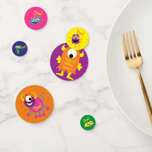 Monster Cute Funny 1st Birthday Party Thema Confetti (Groep)