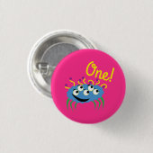 Monster Cute Funny 1st Birthday Party Thema Ronde Button 3,2 Cm (Voorkant /achterkant)