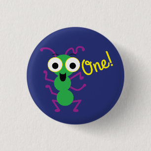 Monster Cute Funny 1st Birthday Party Thema Ronde Button 3,2 Cm