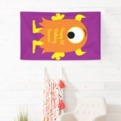 Monster Cute Funny 1st Birthday Party Thema Spandoek (Insitu)