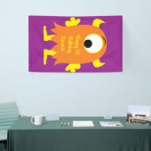 Monster Cute Funny 1st Birthday Party Thema Spandoek (Beurs)
