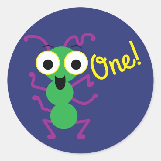 Monster Cute Funny Kinderen Birthday Thema Ronde Sticker (Voorkant)