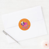 Monster Cute Funny Kinderen Birthday Thema Ronde Sticker (Envelop)