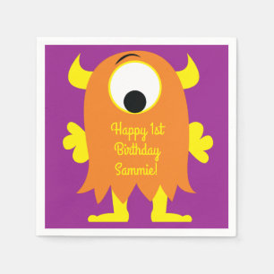Monster Cute Funny Kinderen Birthday Thema Servet