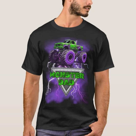 Monster Dad- Monster Truck Mannen T-shirt (Voorkant)