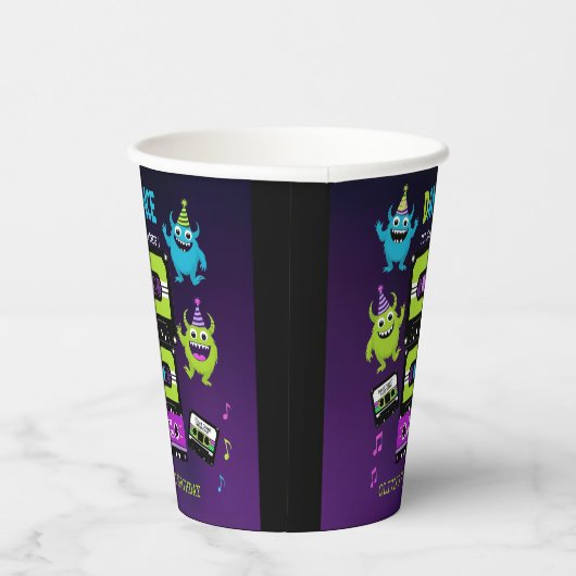 Monster Dance Party | Halloween-verjaardag Papieren Bekers (Rechts)