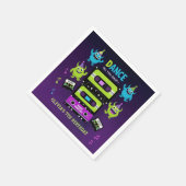 Monster Dance Party Verjaardag | Neon Boogie Servet (Hoek)