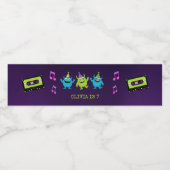 Monster Dance Party Verjaardag Waterfles Etiket (Enkel label)