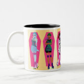 Monster Doll Vrijdag Night Frights Roller Derby Mo Tweekleurige Koffiemok (Links)