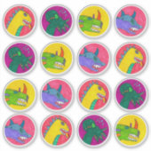 "Monster Dragon Faces" Sticker Sheet (Voorkant)