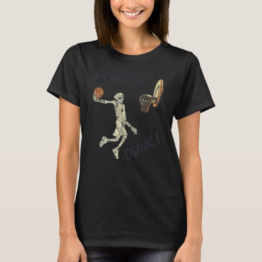 Monster Drink Skeleton Plays Basketball T-shirt (Voorkant)