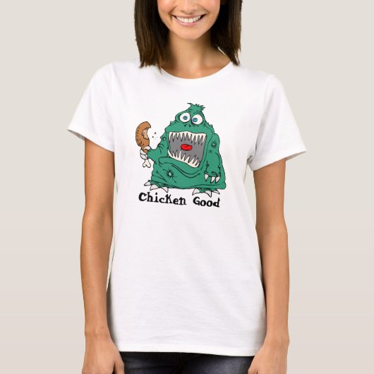Monster Eating Fried Chicken T-Shirt (Voorkant)